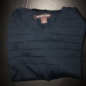 MICHAEL KORS | MENS RIBBED COLLAR SWEATER | NAVY